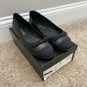 Chanel Black Bow Flats